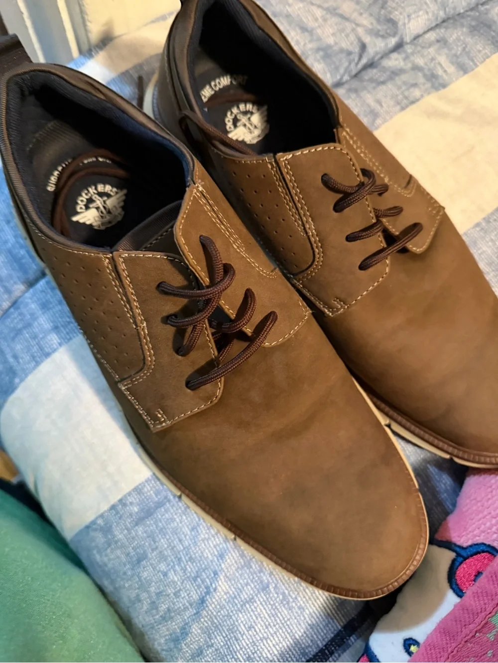 Dockers Brown Suede-Look Derby Shoes